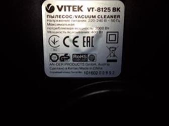 Пылесос без мешка для сбора пыли VITEK VT-8125 BK, циклонная система, в идеальном состоянии, в Кирове